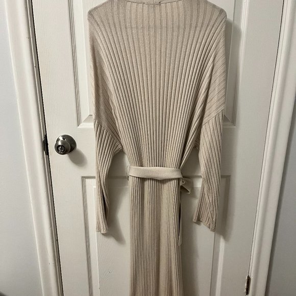 Long Knit Cardigan with Belt - Picture 4 of 4